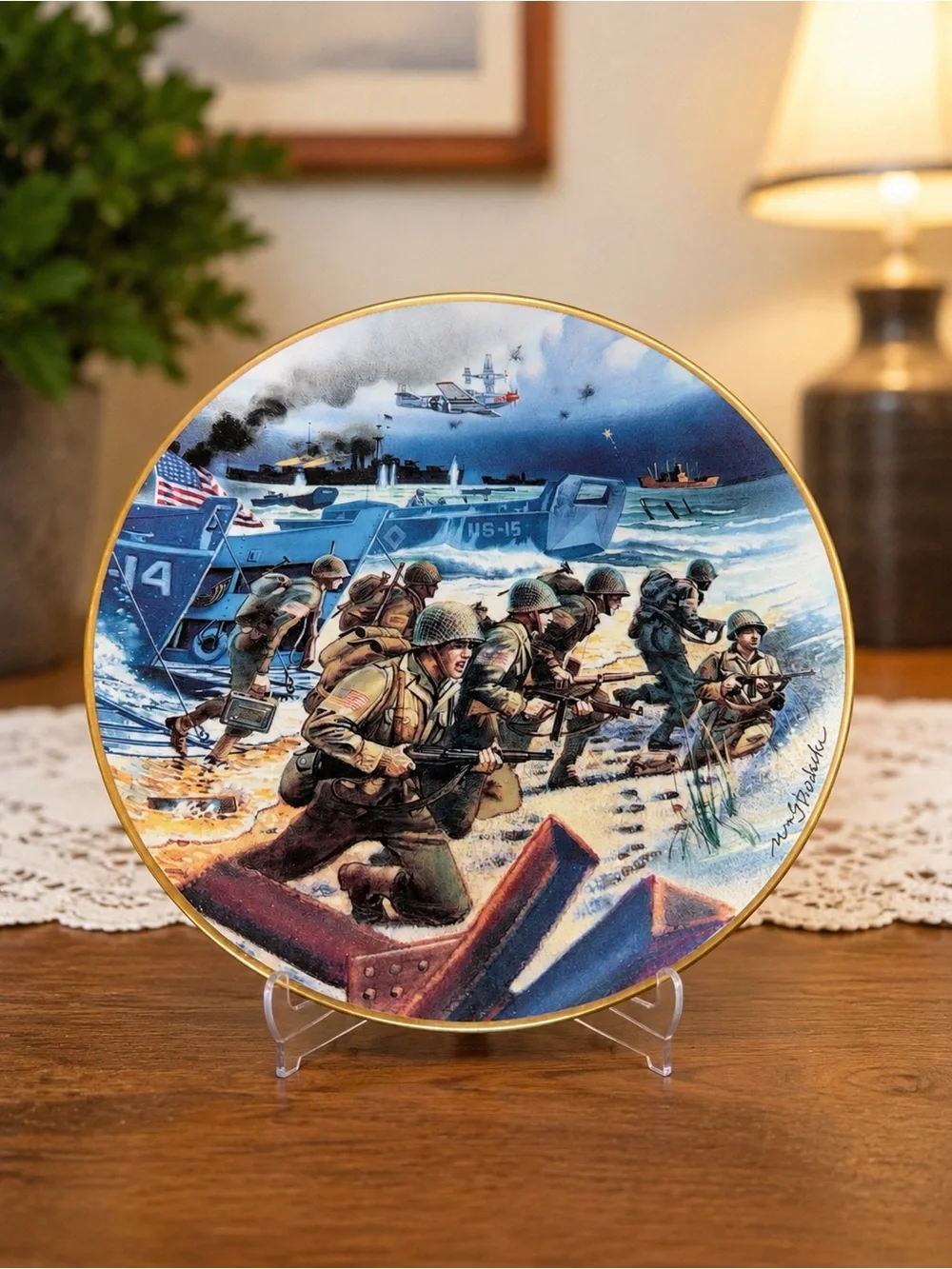 Franklin Mint Storming the Beaches of Normandy WWII Collector Plate Limited Ed